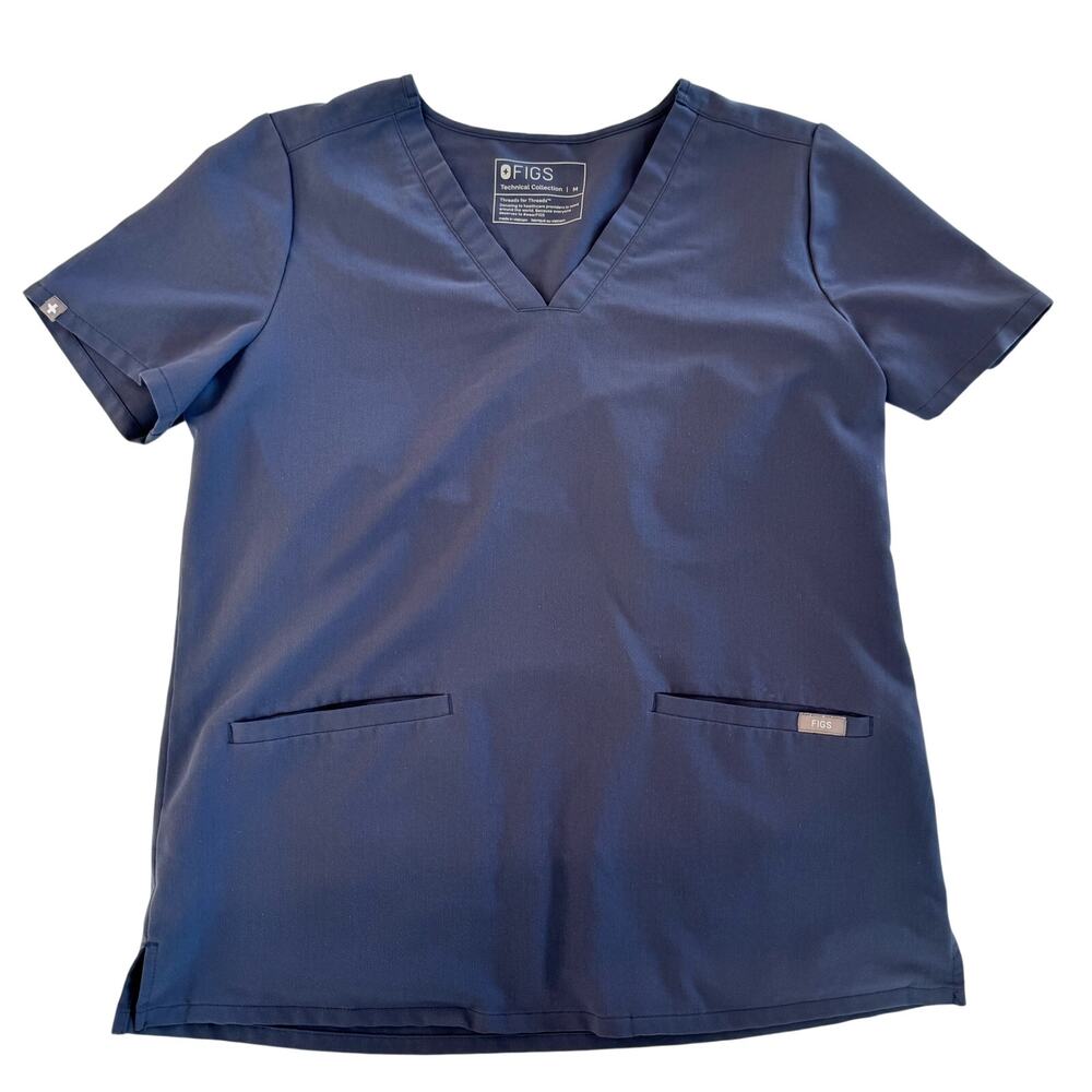 FIGS Casma Scrub Top Women's Medium Space Navy PO 2699 Rare Retired Blue Gray - Picture 2 of 9